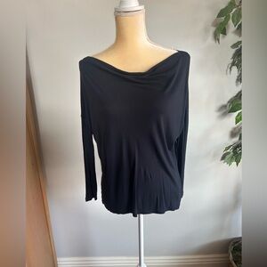 NEW Vince Women’s Black Boat Neck Long Sleeve Top Sz S